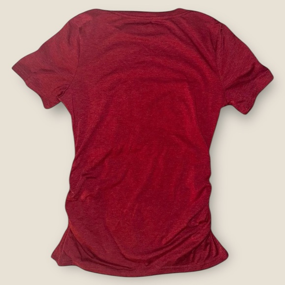 Red/Burgundy Ruched T-Shirt by Micticsi - Size Small - New Without Tags - Picture 4 of 7